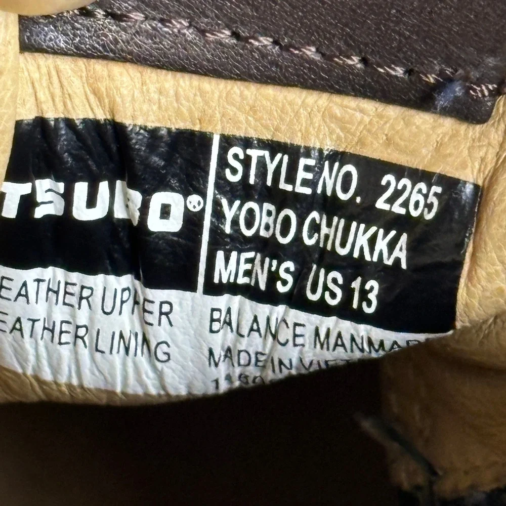 Tsubo Yobo Chukka Leather Mesh Hybrid Comfort Sneakers Brown White Mens Size 13